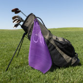 Meisjes Paars uitstrijken Glitter Brush Metal Mono Golfhanddoek (Groen)