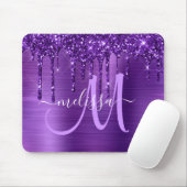 Meisjes Paars uitstrijken Glitter Brush Metal Mono Muismat (Met muis)