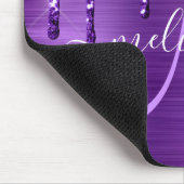 Meisjes Paars uitstrijken Glitter Brush Metal Mono Muismat (Hoek)