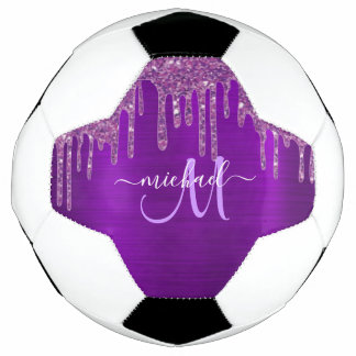 Meisjes Paars uitstrijken Glitter Brush Metal Mono Voetbal