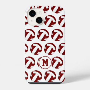 meisjes paars witte volleybal patroon iPhone 14 hoesje