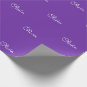 Meisjes Paarse Aangepaste Naam Cadeau Cadeaupapier (Hoek)