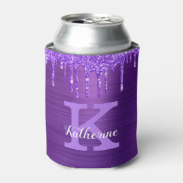 Meisjes Paarse Amethyst Glitter Drift Monogram Naa Blikjeskoeler
