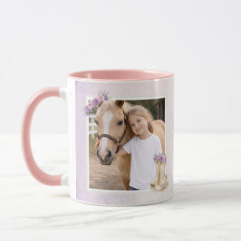 Meisjes Paarse Bloem Motief Paard Mok