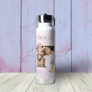 Meisjes Paarse Bloem Motief Paard Waterfles