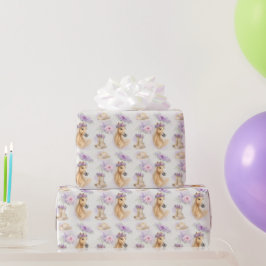 Meisjes Paarse Bloem Paard Cadeaupapier