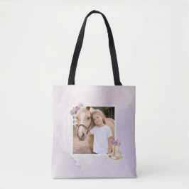 Meisjes Paarse Bloem Paardentotezak Tote Bag