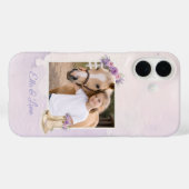 Meisjes Paarse Bloemenschimmel Case-Mate iPhone Case (Achterkant (horizontaal))