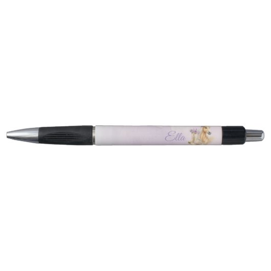 Meisjes Paarse Bloemige Paard Pen (Voorkant)