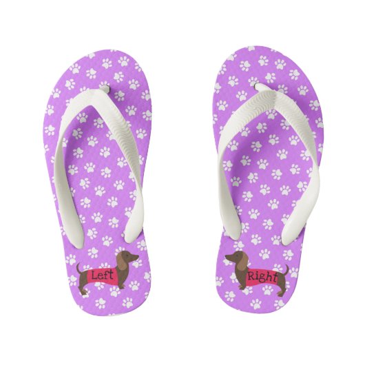 Meisjes paarse dachshund teenslippers (Voetbed)