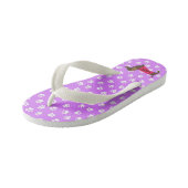 Meisjes paarse dachshund teenslippers (Schuin)