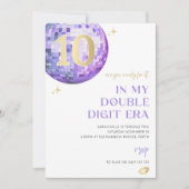 Meisjes Paarse disco in mijn dubbelcijferige verja Kaart (Voorkant)