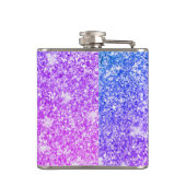 Meisjes Paarse en Roze Glitter Monogram Naam Heupfles (Achterkant)