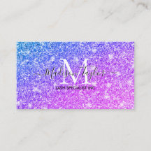 Meisjes Paarse en Roze Glitter Monogram Naam