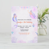 Meisjes Paarse Engel Thema Kaart (Staand voorkant)