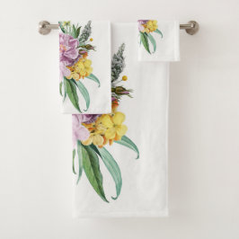 Meisjes Paarse Gele Chic Foral Bad Handdoek