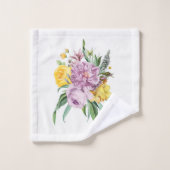 Meisjes Paarse Gele Chic Foral Bad Handdoek (Wasdoekje)