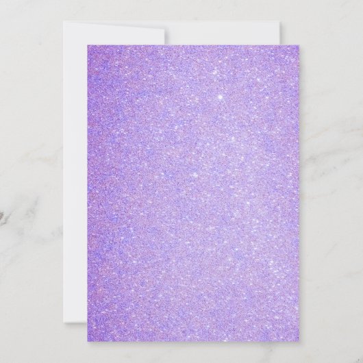 Meisjes Paarse Glitter Bloemen 10e Verjaardagsfees Kaart (Achterkant)