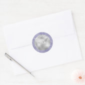 Meisjes Paarse Glitter Glitz Leopard print Ronde Sticker (Envelop)