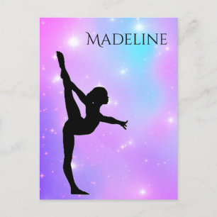 Meisjes Paarse gradiënt Briefkaart