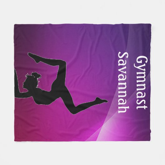 Meisjes Paarse Gymnastiek Fleece Blanket (Voorkant (Horizontaal))