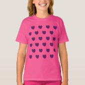 Meisjes paarse hart T-shirt (Voorkant)