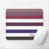 Meisjes Paarse horizontale strepen met naam Muismat (Met muis)