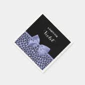 Meisjes Paarse Jaguar print lavender Bow met naam Servet (Hoek)
