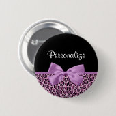 Meisjes Paarse Jaguar printplaat met naam Ronde Button 5,7 Cm (Voorkant /achterkant)