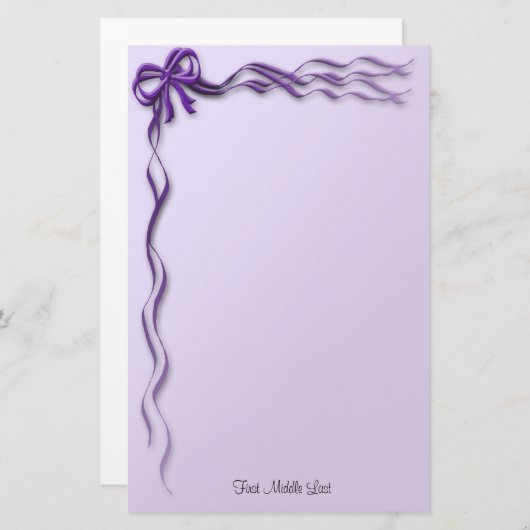 Meisjes Paarse konijnen en bogen Briefpapier (Voorkant / Achterkant)