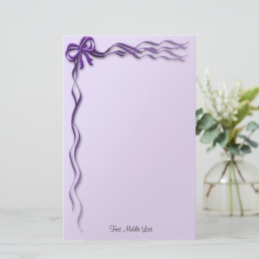 Meisjes Paarse konijnen en bogen Briefpapier (Staand voorkant)