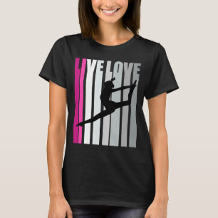 Meisjes Paarse Liefde Dans Verjaardag Retro Vintag T-shirt