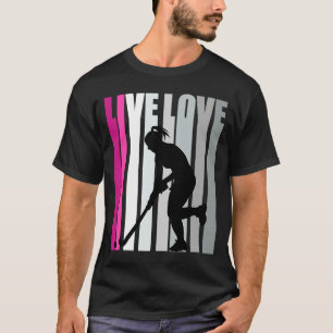 Meisjes Paarse Liefde Hockey Verjaardag Retro Vint T-shirt