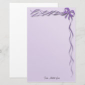 Meisjes Paarse ribbons bogen Briefpapier (Voorkant / Achterkant)