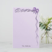 Meisjes Paarse ribbons bogen Briefpapier (Staand voorkant)