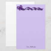 Meisjes Paarse ribbons Briefpapier (Voorkant / Achterkant)
