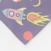 Meisjes Paarse Rocket Ship Space Pattern Fleece Deken (Hoek)