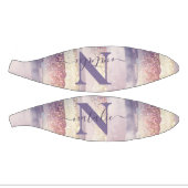 Meisjes paarse roze glitter sparkle initiaal name basketbal (Panelen)