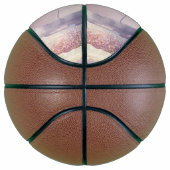 Meisjes paarse roze glitter sparkle initiaal name basketbal (Rechts)