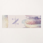 Meisjes paarse roze glitter sparkle initiaal name yogamat (Voorkant (horizontaal))