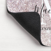 Meisjes Paarse roze Ombre Glitter Monogram Naam Muismat (Hoek)