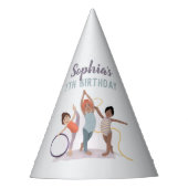 Meisjes Paarse Schattigee Gymnastiek Kids Verjaard Feesthoedjes (Voorkant)