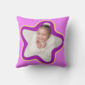 Meisjes paarse ster princess name & foto-kussen kussen (Achterkant)