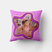 Meisjes paarse ster princess name & foto-kussen kussen (Achterkant)
