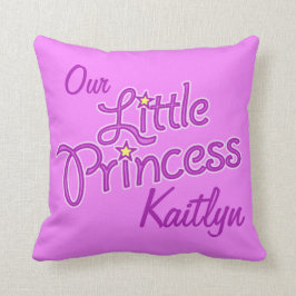 Meisjes paarse ster princess name & foto-kussen kussen