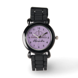 Meisjes Paarse Tiara Princess Watch Horloge