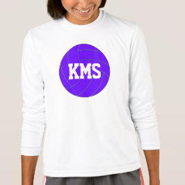 Meisjes Paarse Volleybal Custom Text School Letter T-shirt
