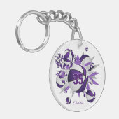 meisjes paarse witte basketballen sterren sleutelhanger (Voorkant Links)