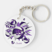 meisjes paarse witte basketballen sterren sleutelhanger (Achterkant)