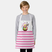 Meisjes Paasmand met Roze Streep Schort (Gedragen)